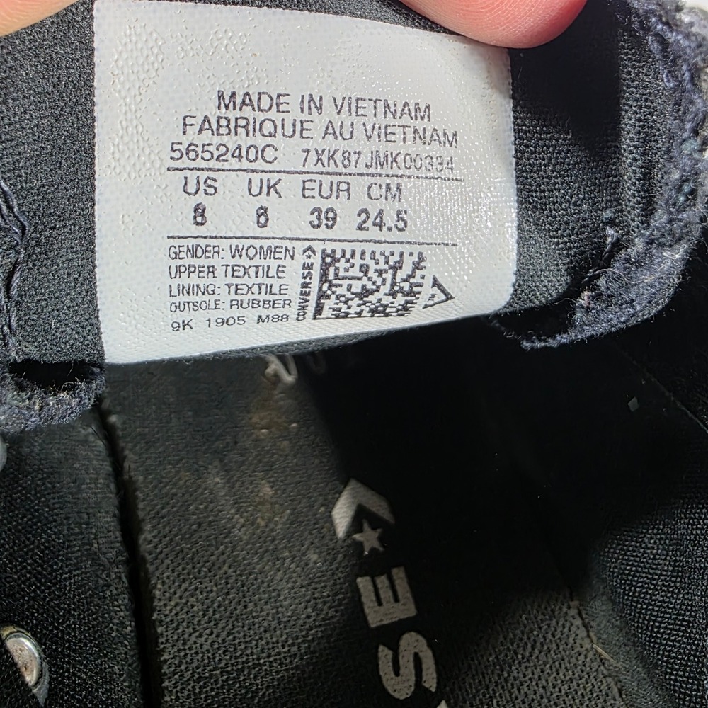Converse Black and White Women's Sneakers - Picture 8 of 8